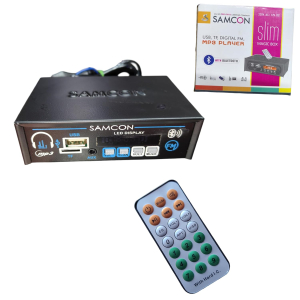 Samcon Slim Magic Box - Bluetooth, FM,Sd Card, USB, Aux Audio Receiver for All Type Amplifier - |Convert Old amplifiers and Music Systems (RCA Out, NO Speaker Out) - Black